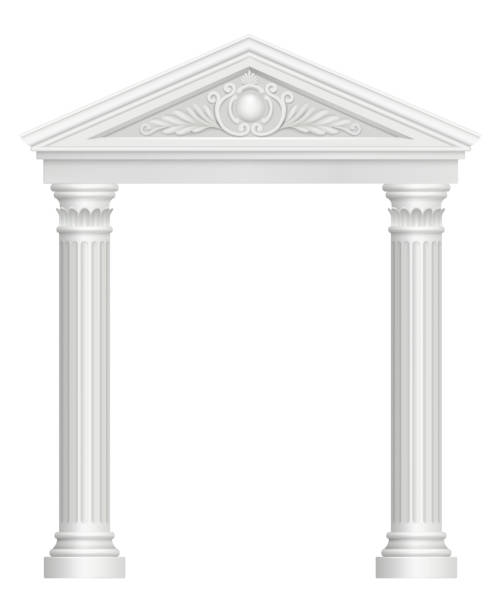 istock Antique arch. Colonnade palace entrance architectural baroque style vector realistic pictures 1163909387