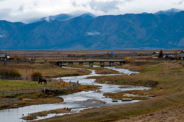 Autumn scene around Suvo in the Barguzin Valley, Russia