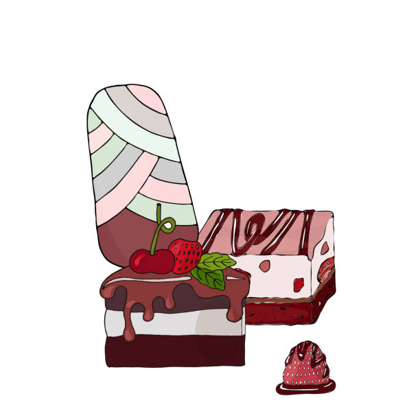 istock Vector colorful cake, cupcake, candy and ice cream isolated on the white 1163912704