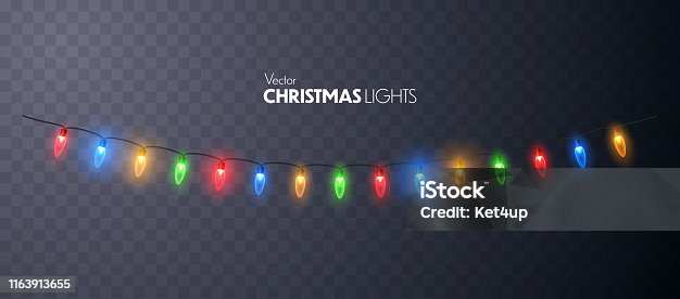 istock Christmas Lights glowing garland isolated. 1163913655