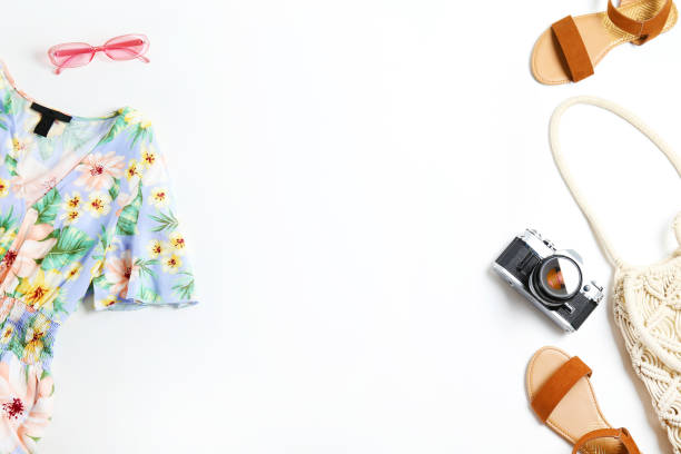 istock Fashionable clothing set lying on white background. 1163914332