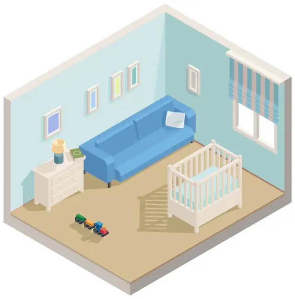 Vector illustration of Baby Room Isometric