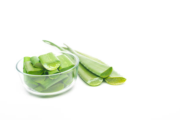 istock aloe vera leaf on white background, healthy eating concept 1163930682