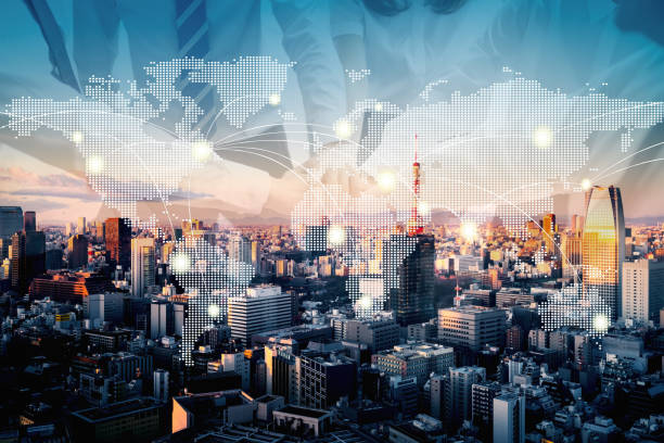 東京の地球地図技術とチームワーク - 金融と経済 ストックフォトと画像