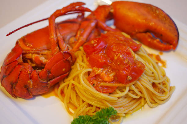istock Lobster Spaghetti Bolognese in Italian restaurant 1163932139