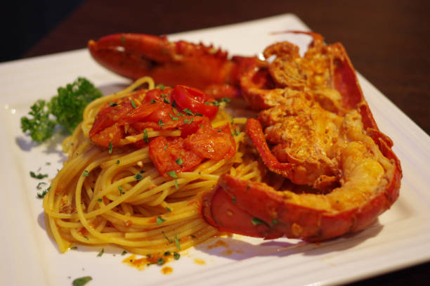 istock Lobster Spaghetti Bolognese in Italian restaurant 1163934376