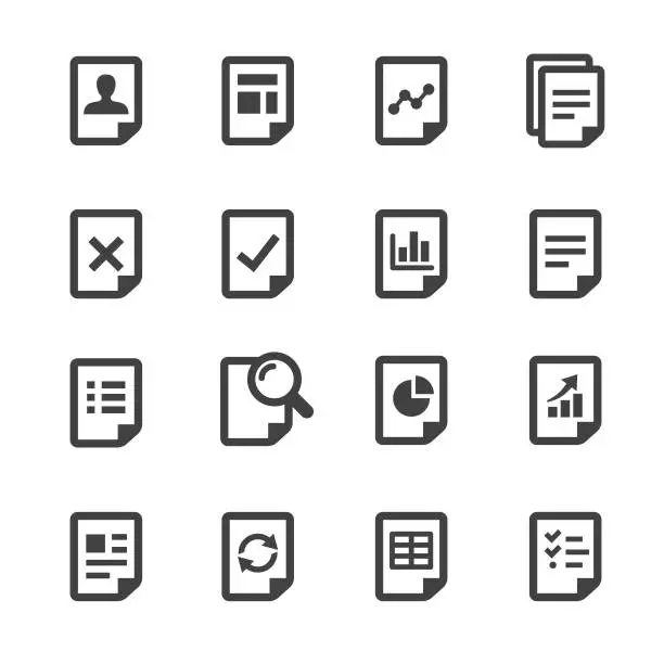 Vector illustration of Document Icons Set - Acme Series
