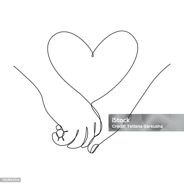 Couple Hands Together Stock Illustration - Download Image Now - Heart Shape, Hand, Love - Emotion