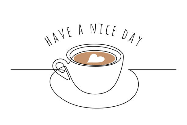 filiżanka do kawy z życzeniami - latte stock illustrations