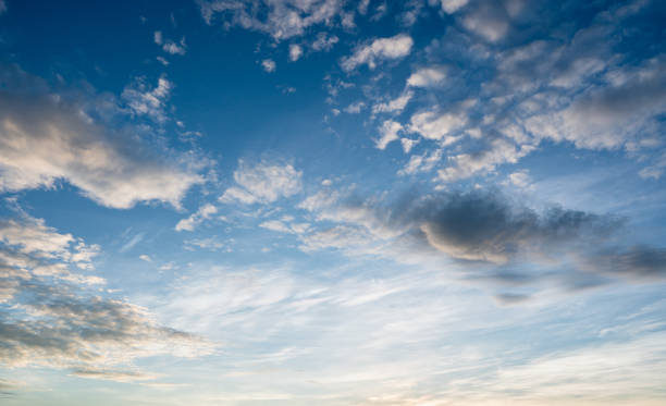 istock blue sky with clouds in the evening 1163942741
