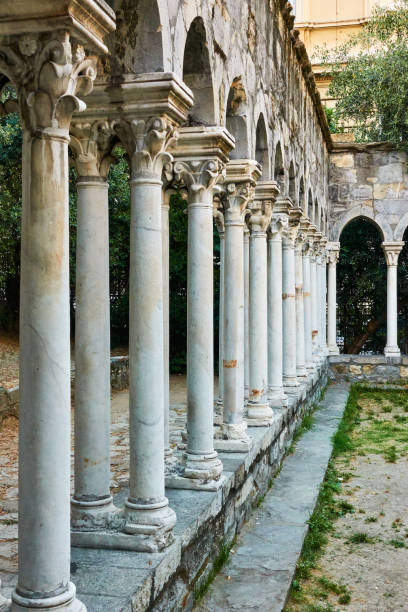 istock Columns of Chiostro di Sant'Andrea monastery in Genoa 1163943030