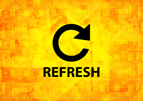 Refresh Lettering Yellow Refresh Yellow Background Stock Illustration - Download Image Now ...