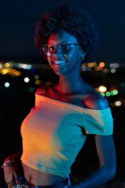 istock Nightlife with city lights at background 1163962558