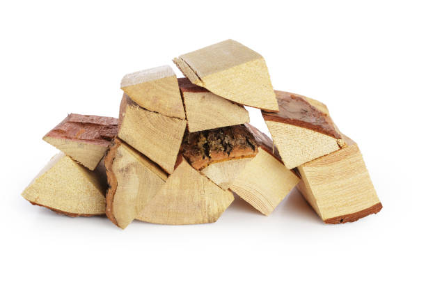 istock Pile of firewood isolated on a white background 1163964398