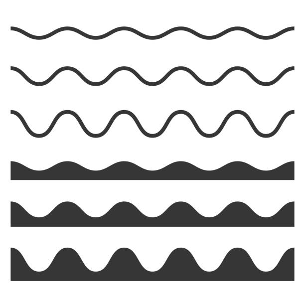 ilustrações, clipart, desenhos animados e ícones de teste padrão sem emenda da onda e do zigzag ajustado no fundo branco. vetor - on
