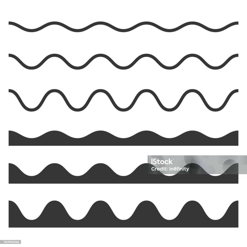 Seamless Wave and Zigzag Pattern Set on White Background. Vector Seamless Wave and Zigzag Pattern Set on White Background. Vector illustration Wave Pattern stock vector