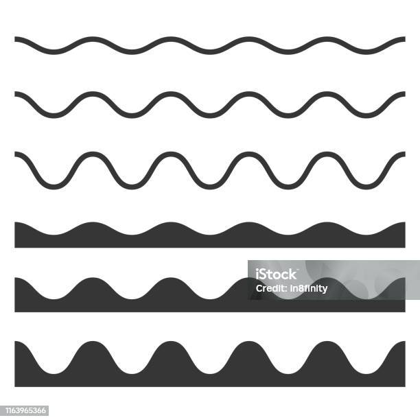 Seamless Wave And Zigzag Pattern Set On White Background Vector Stock Illustration - Download Image Now