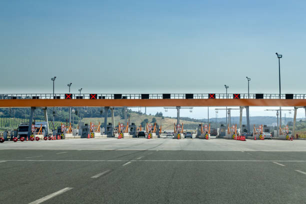 istock Car vehicle toll highway payment point 1163968849