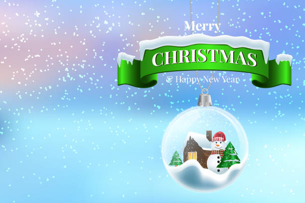 istock christmas 113Crystal ball, snowball with snowy Christmas tree, spruce inside, falling snow, realistic holiday decoration, vector illustration 1163971295