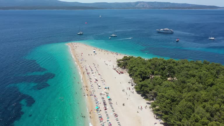 Aerial View of Zlatni Rat Beach, Bol, Croatia