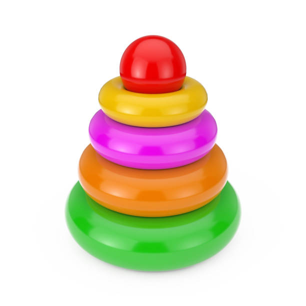 istock Children Toys Plastic Rainbow Colored Pyramid. 3d Rendering 1163971675