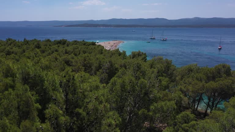 Aerial View of Zlatni Rat Beach, Bol, Croatia