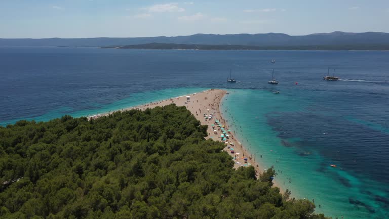 Aerial View of Zlatni Rat Beach, Bol, Croatia