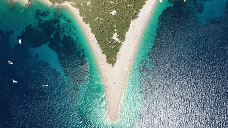 Aerial View of Zlatni Rat Beach, Bol, Croatia