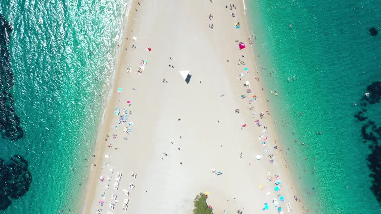 Aerial View of Zlatni Rat Beach, Bol, Croatia