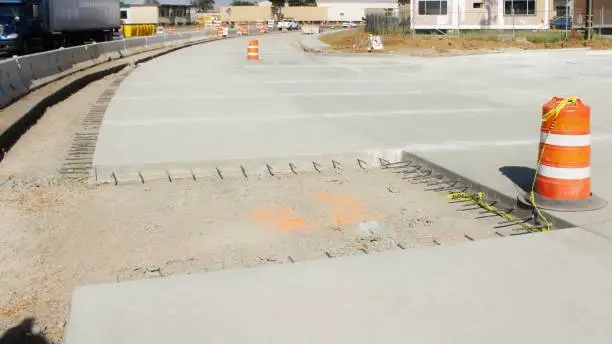 Photo of Concrete Slab to be poured at a new Intersection in Perris California