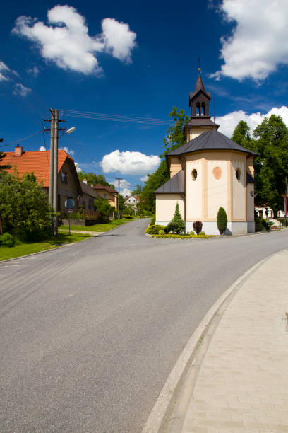 istock Rural houses and large barns in the fields 1163977756