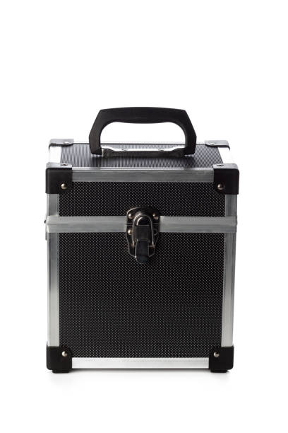 istock Aluminum make up case isolated on white background 1163979255