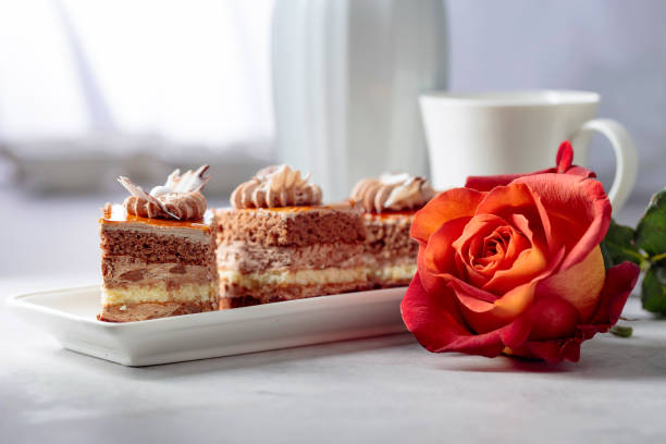 Sweet cake covered with fondant