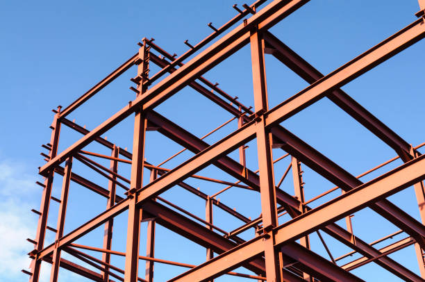 istock Steel frame of a building under construction 1163984952