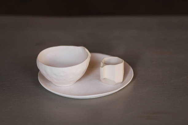 istock Ceramic cup for tea coffee and plate on the table 1163984955