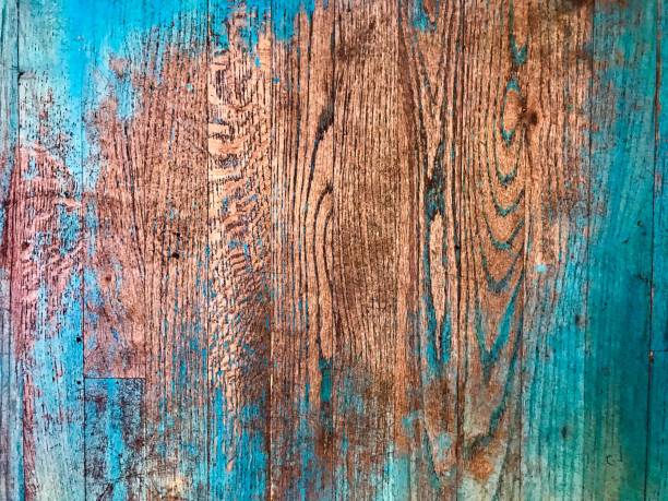 istock Weathered Wood Texture with Light Blue Paint Washed On Lightly 1163985266