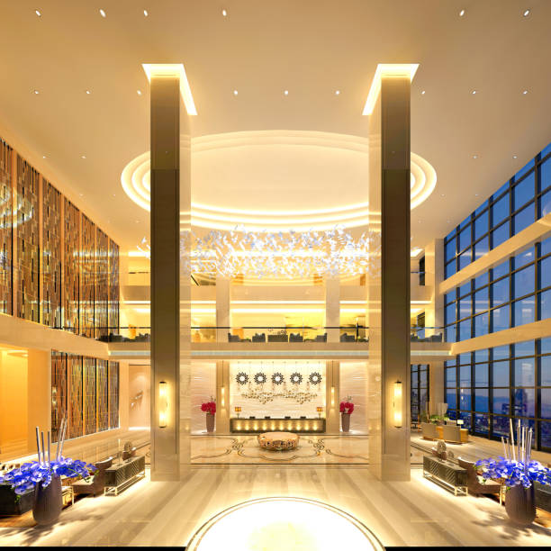 istock 3D Render of Luxury Hotel Lobby and Reception 1163989868