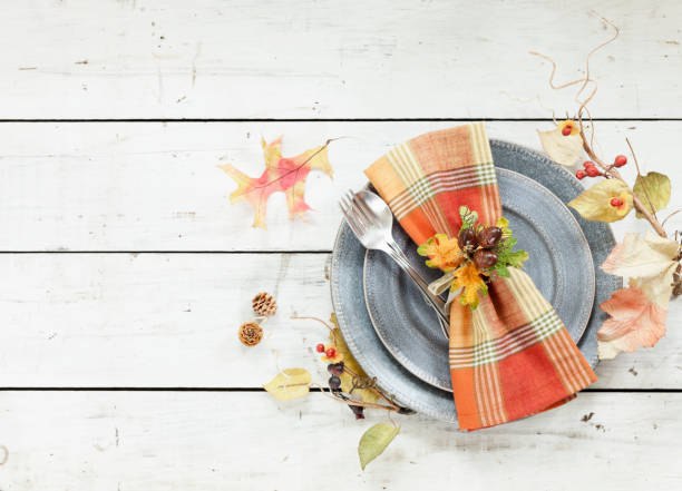 istock Autumn Thanksgiving dining on an old wood table 1163991270