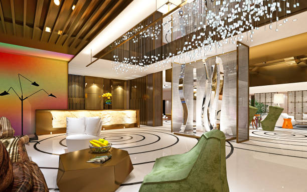 istock 3D Render of Luxury Hotel Lobby and Reception 1163992040
