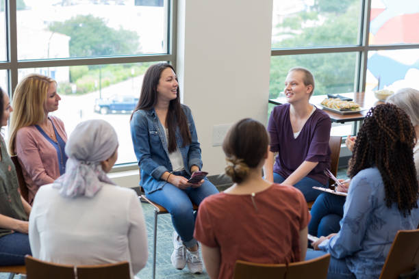 istock Sharing time at the cancer recovery meeting 1163992385