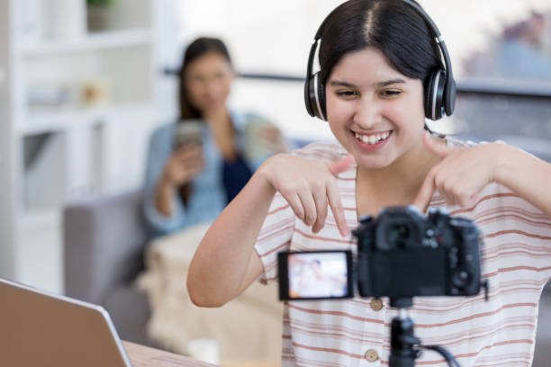 istock Excited teenage vlogger 1163992548