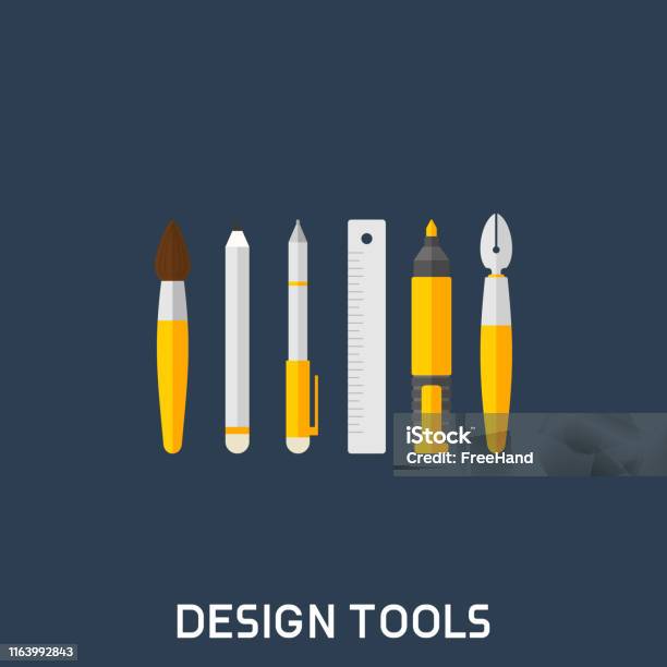 Simple Tools Design Flat Illustration Set Of Design Tools Stock Illustration - Download ...