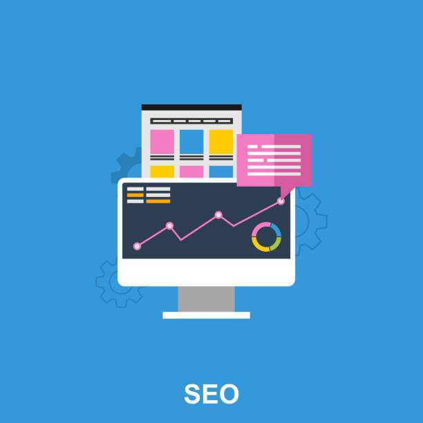 istock Flat Illustrated Design concept  of a Monitor, Laptop Screen with Different Documents, Icons and SEO screens. Search Engine Optimization. SEO services Flat Banner Suitable for Websites and social Media 1163996475