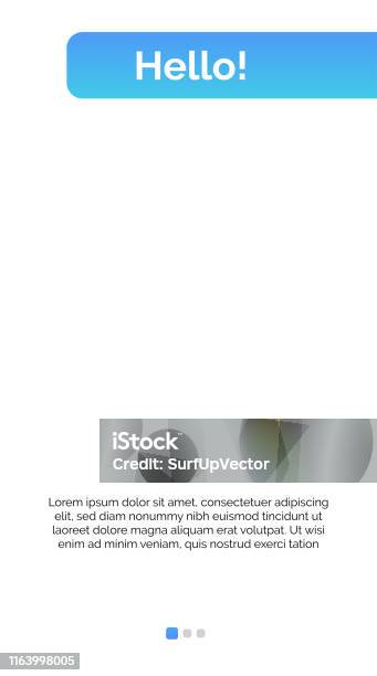Simple Hello Pages Hello Page Mockup For Mobile Interface Template With Right Blue Stock ...
