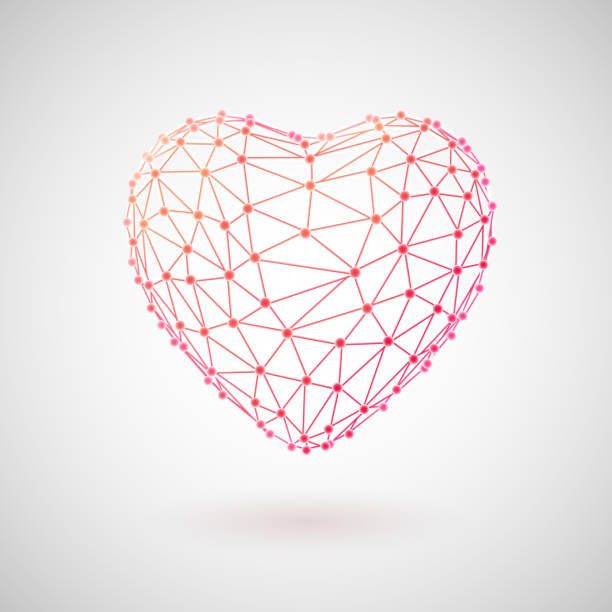 ilustrações de stock, clip art, desenhos animados e ícones de concept of medical technology and healthcare. 3d polygonal heart. - love red symbol valentines day