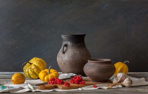 Still life in a rustic style: autumn harvest.