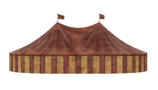 цирк палатки изолированы - circus tent стоковые фото и изображения