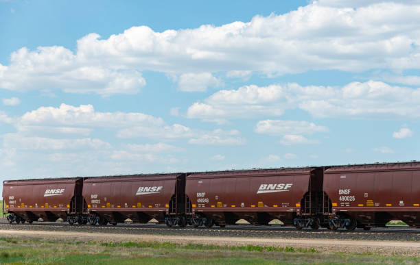 A BNSF train near Malta, Montana. Burlington Northern Santa Fe is a major railway operator and part of Warren Buffett's Berkshire Hathaway.