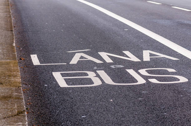 istock Bus lane on a road in Dublin 1164003999