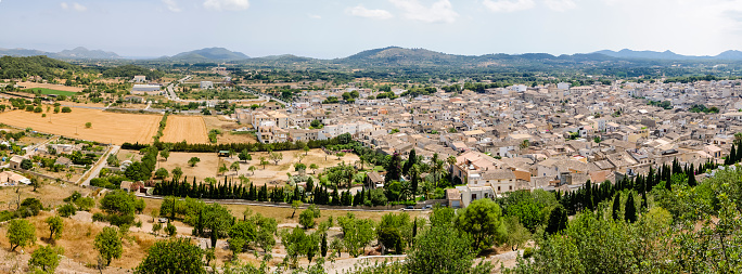 Typical view of countryside, and the small town of Artá, Mallorca/Majorca